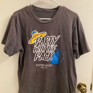 T-shirt, Large size, words are - party with the pack, lunazul tequila